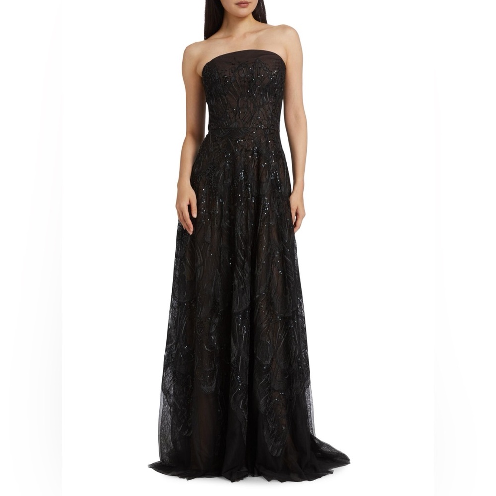 Marchesa Notte Elegant Black Evening Gown SIZE 4